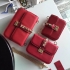 Valentino lock leather shoulder bag red